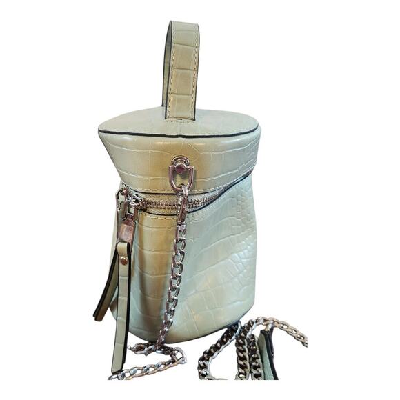 Expressions NYC purse crossbody barrel bucket bag green crocodile embossed - Picture 3 of 16